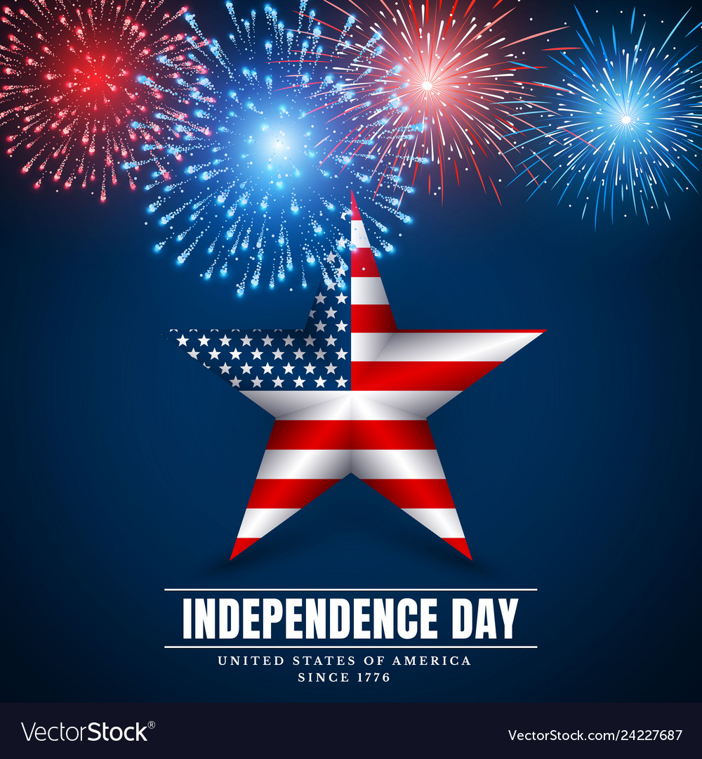 4 th july usa star independence day fireworks Vector Image