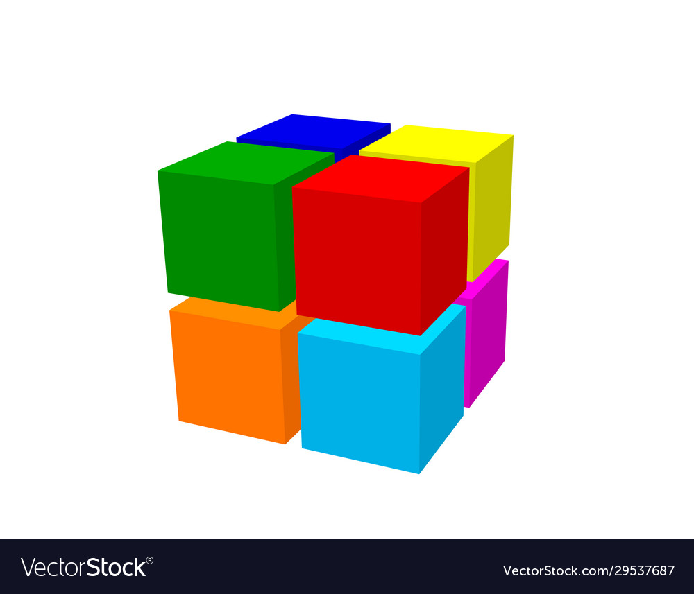 Abstract 3d cube from cubes isolated on white