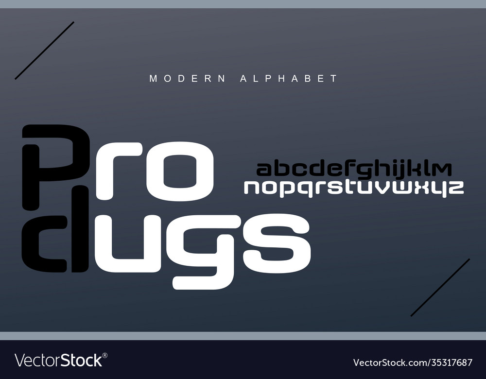 Alphabet font set typography modern style display vector image Alphabet font set typography modern style display