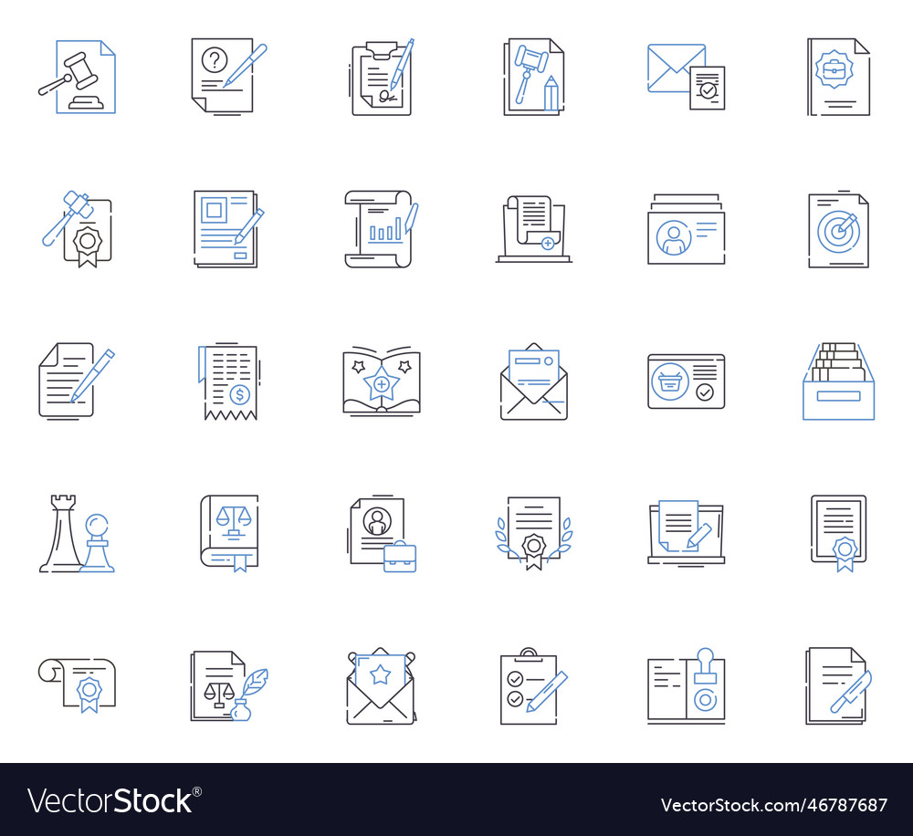 Authentication line icons collection passwords vector image Authentication line icons collection passwords