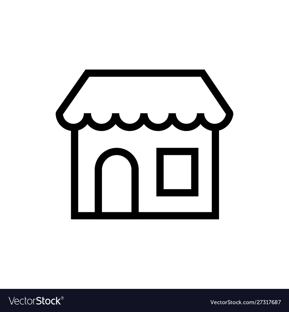 Building icon lined simple flat style Vector Image Building icon lined simple flat style