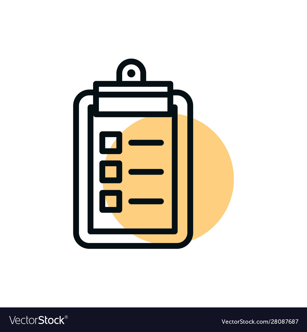 Clipboard check list shopping line style dot color