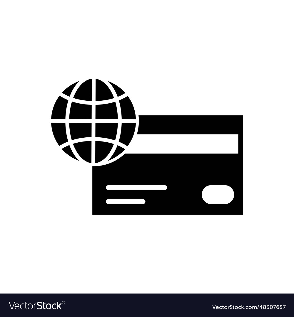 Credit card scan line icon simple element vector image Credit card scan line icon simple element
