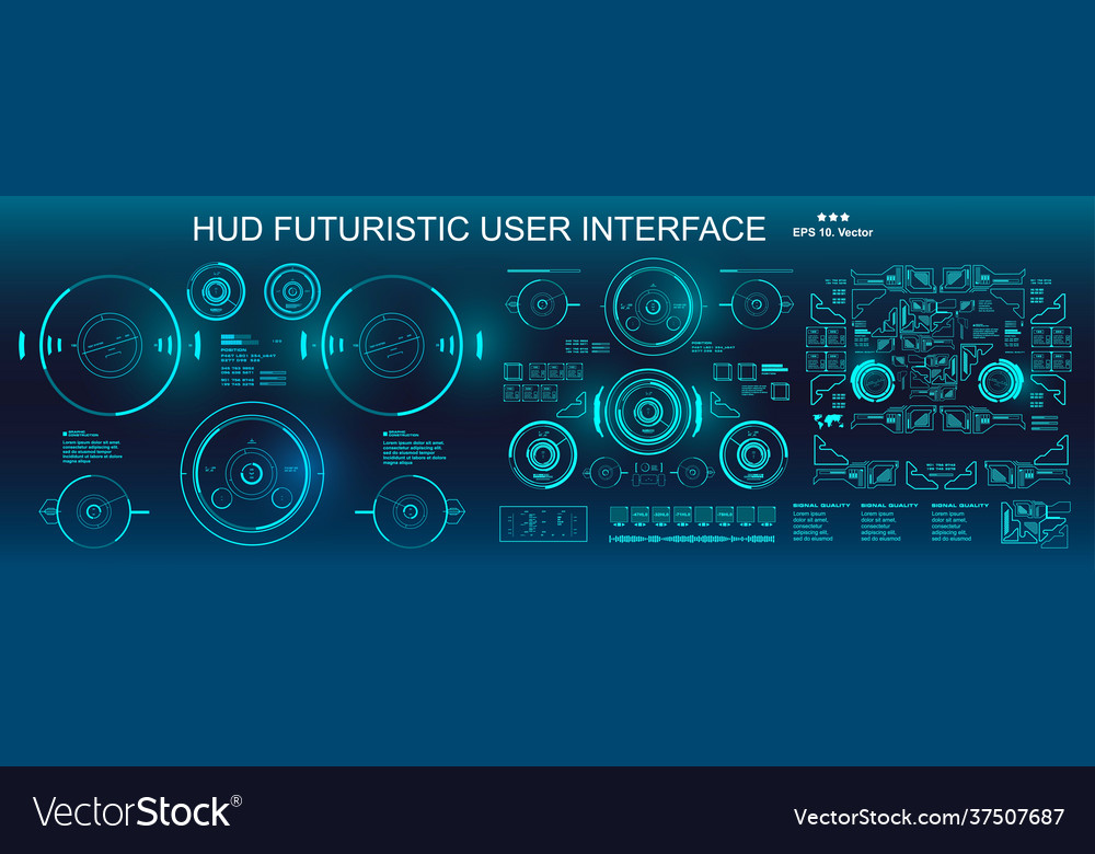 Dashboard display virtual reality technology vector image Dashboard display virtual reality technology