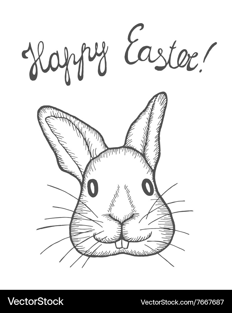 Easter bunny card Royalty Free Vector Image - VectorStock