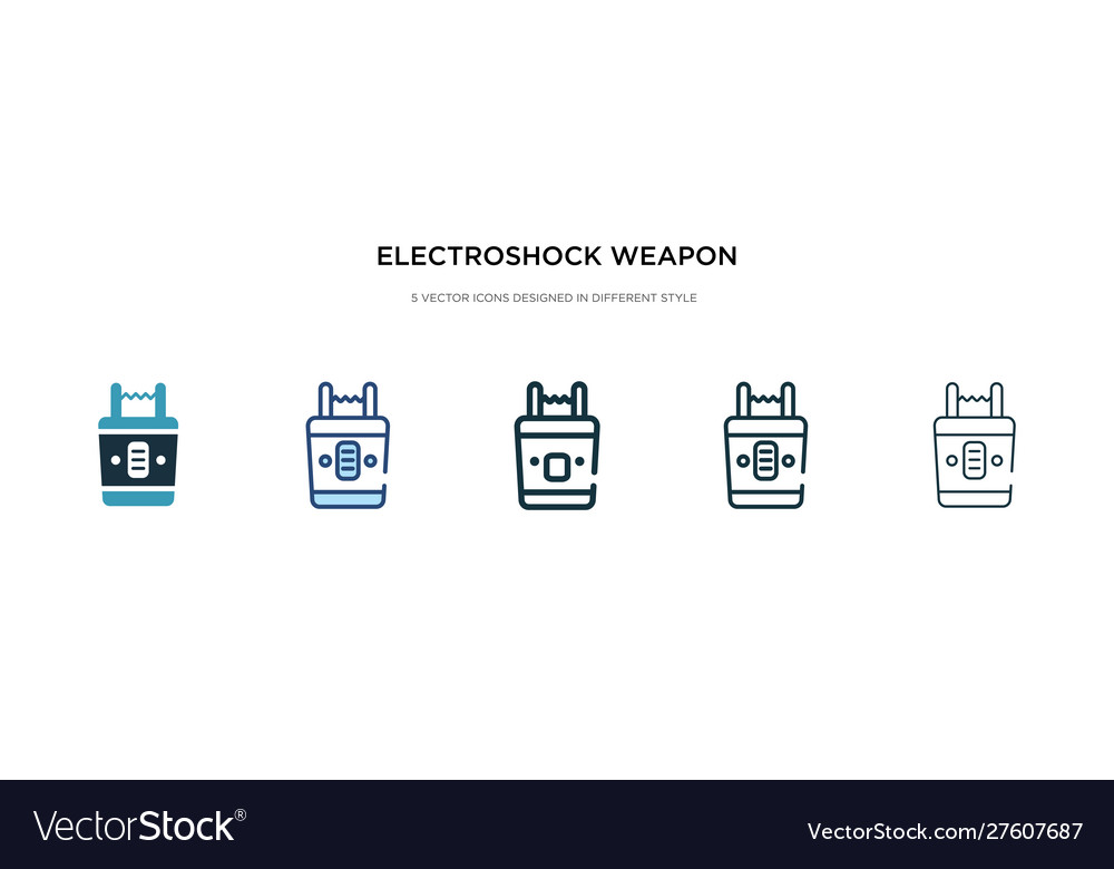 Electroshock weapon icon in different style two vector image Electroshock weapon icon in different style two