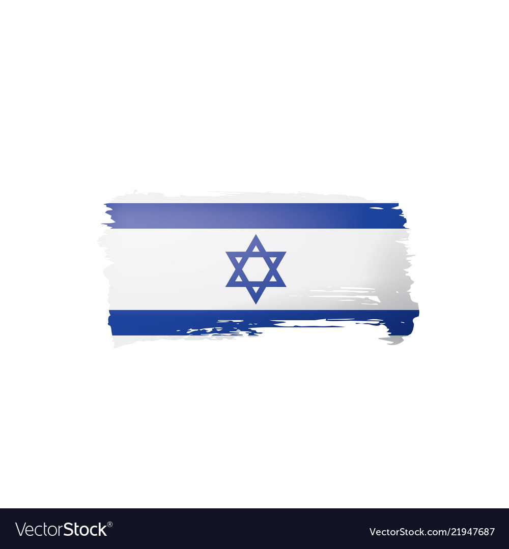 Israel Flagge auf einem weißen