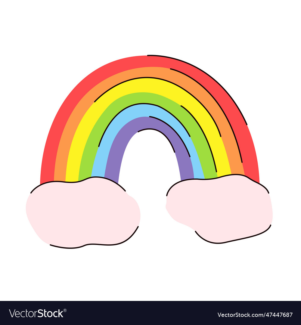 Lgbt rainbow with clouds Royalty Free Vector Image