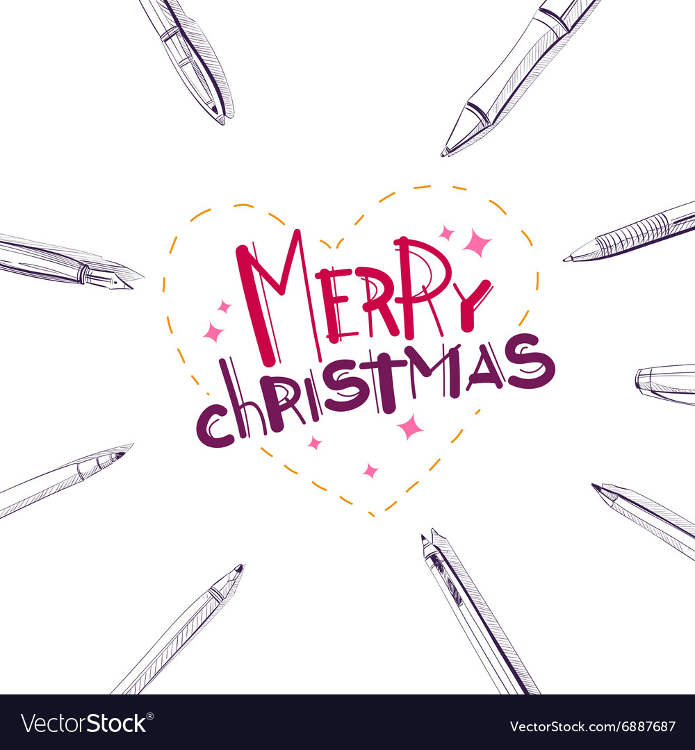 Merry Christmas Beautiful Letters Banner Design Vector Image