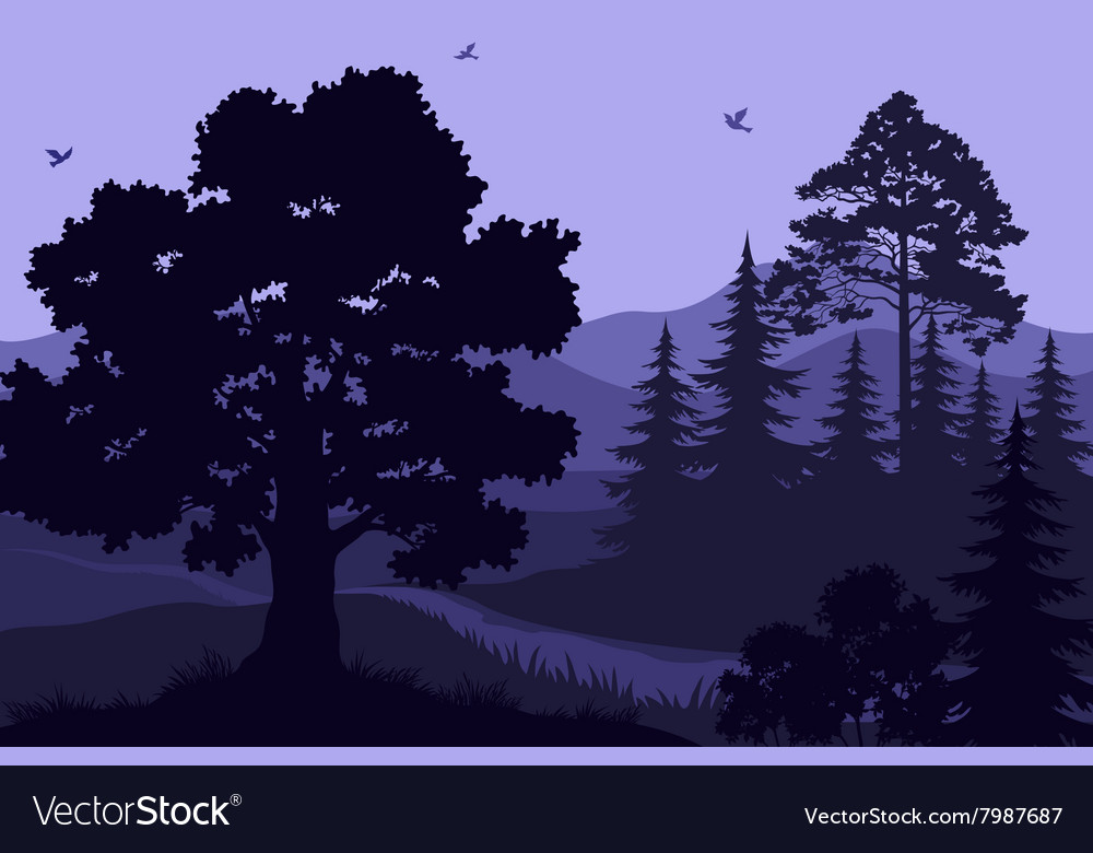 Mountain Forest Silhouette