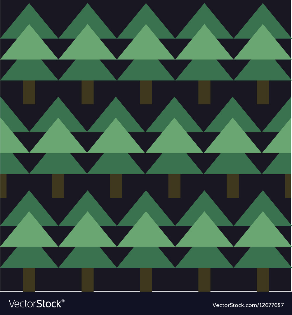 Seamless pattern with green fir-tree