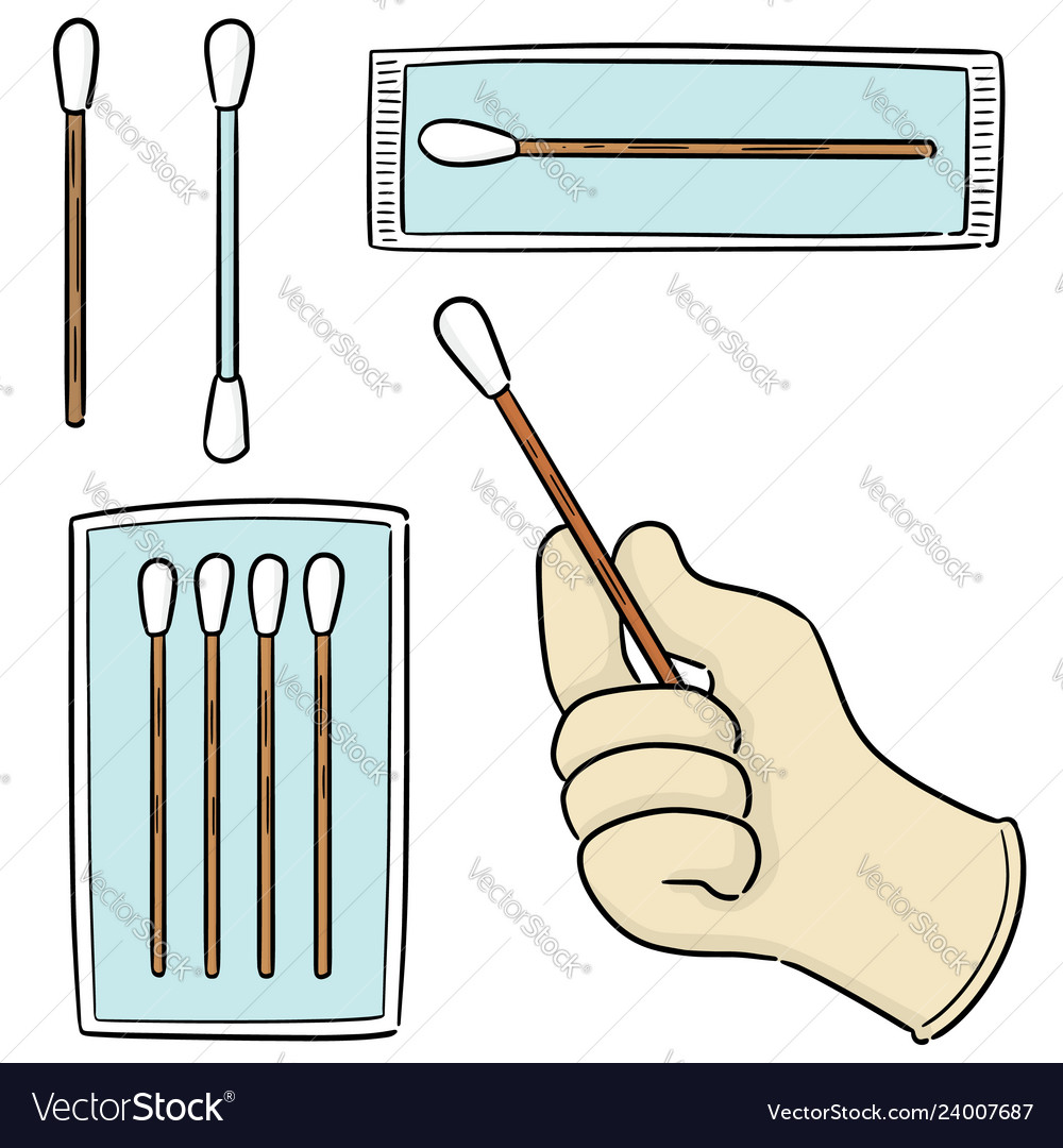 Set of cotton swab Royalty Free Vector Image VectorStock