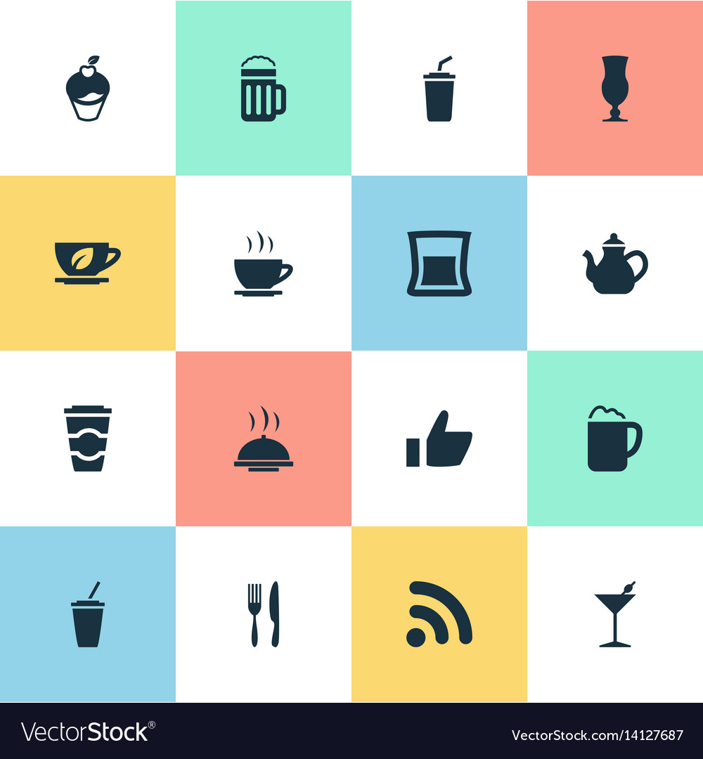 Set of simple beverage icons