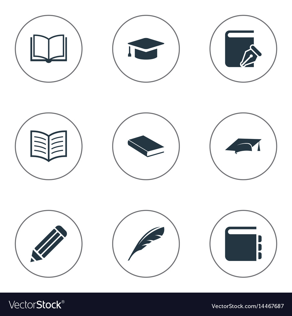 Set of simple reading icons