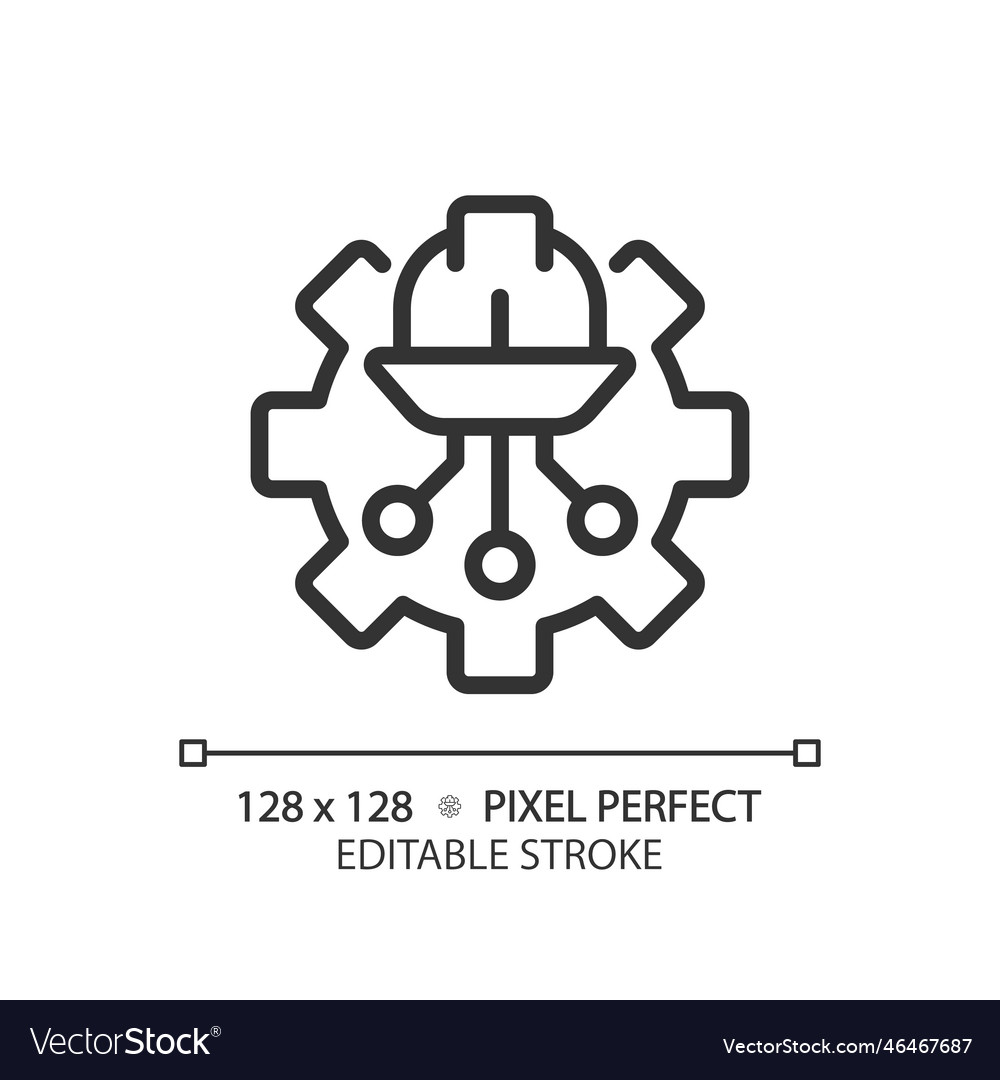 Stem in engineering pixel perfect linear icon vector image Stem in engineering pixel perfect linear icon