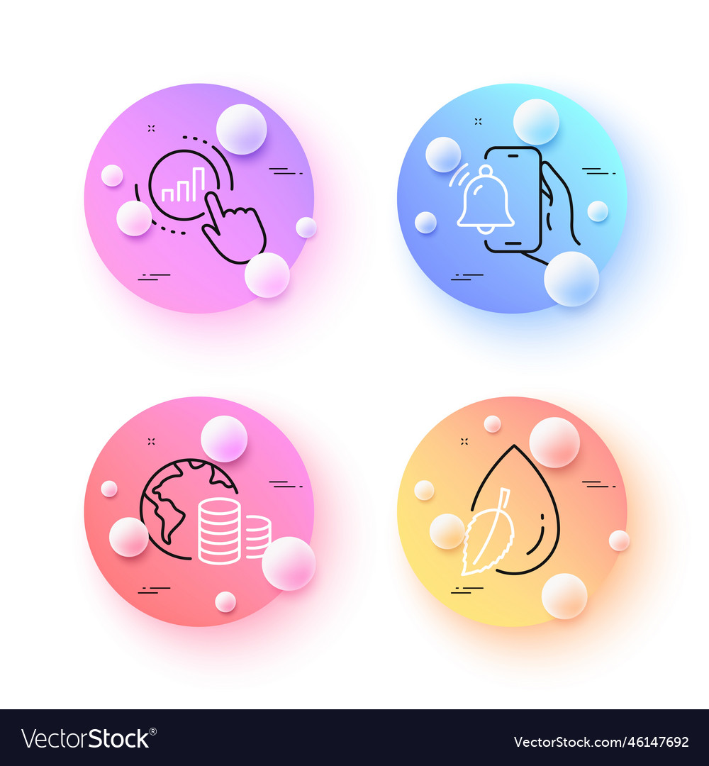 Alarm clock graph chart and water drop minimal vector image Alarm clock graph chart and water drop minimal