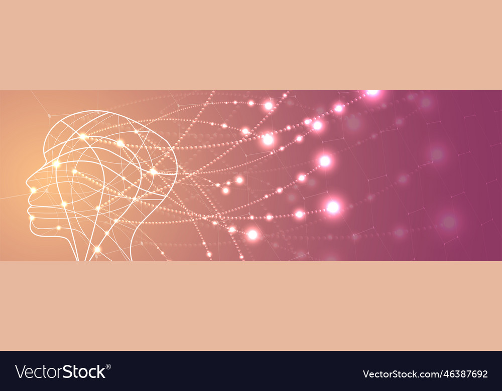 Artificial intelligence technology web background vector image Artificial intelligence technology web background
