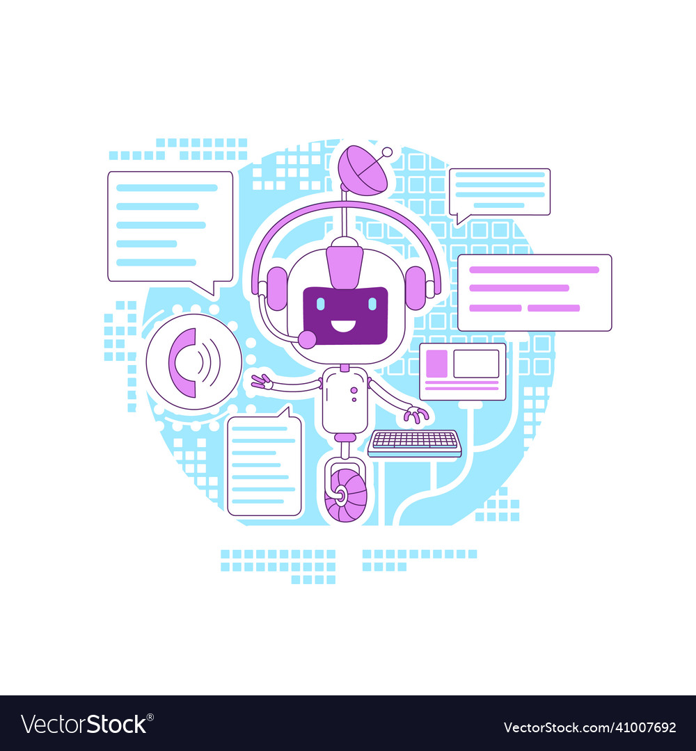Chatbot app thin line concept internet vector image Chatbot app thin line concept internet