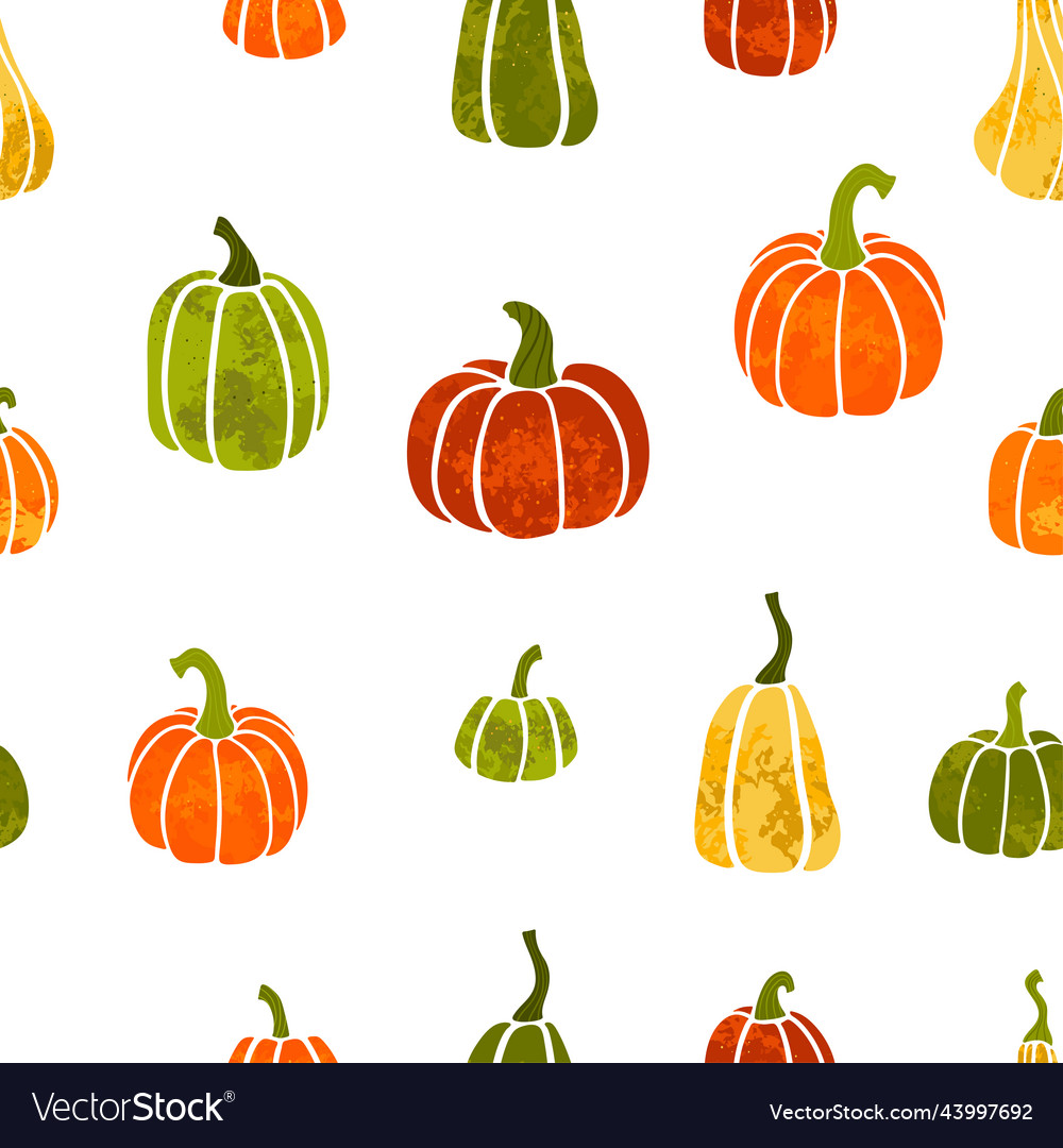 Cute hand drawn pumpkin seamless pattern hand Vector Image