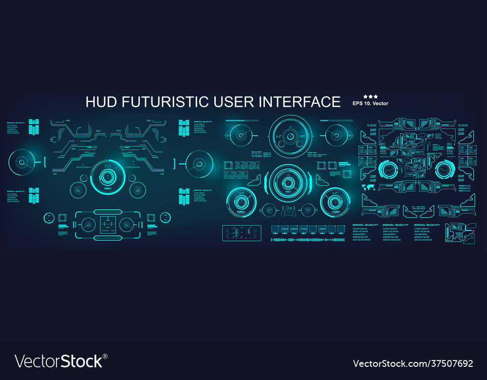 Dashboard display virtual reality technology vector image Dashboard display virtual reality technology