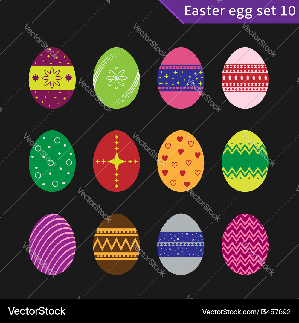 Easter eggs set Royalty Free Vector Image - VectorStock