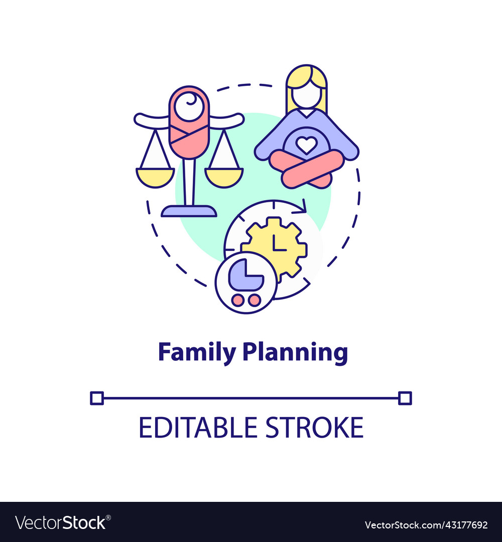 Family planning concept icon Royalty Free Vector Image
