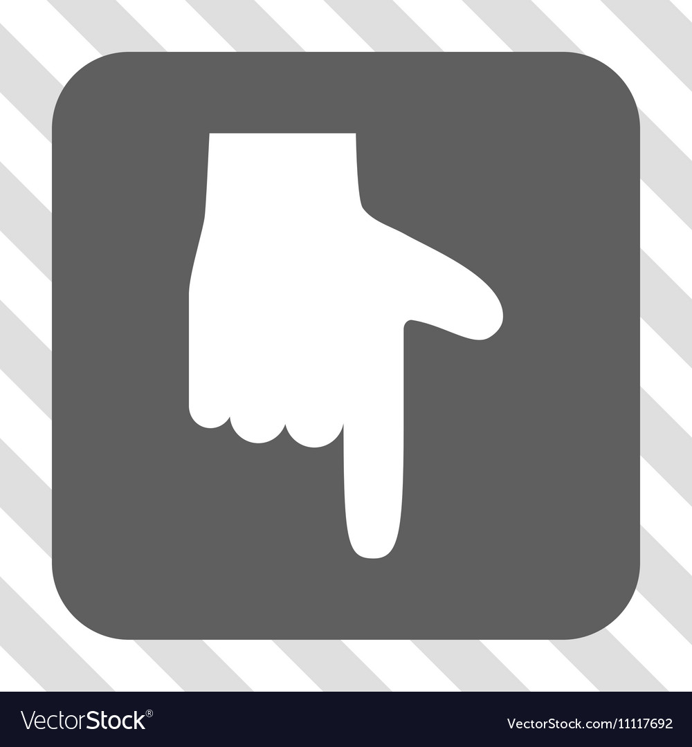 Hand pointer down rounded square button