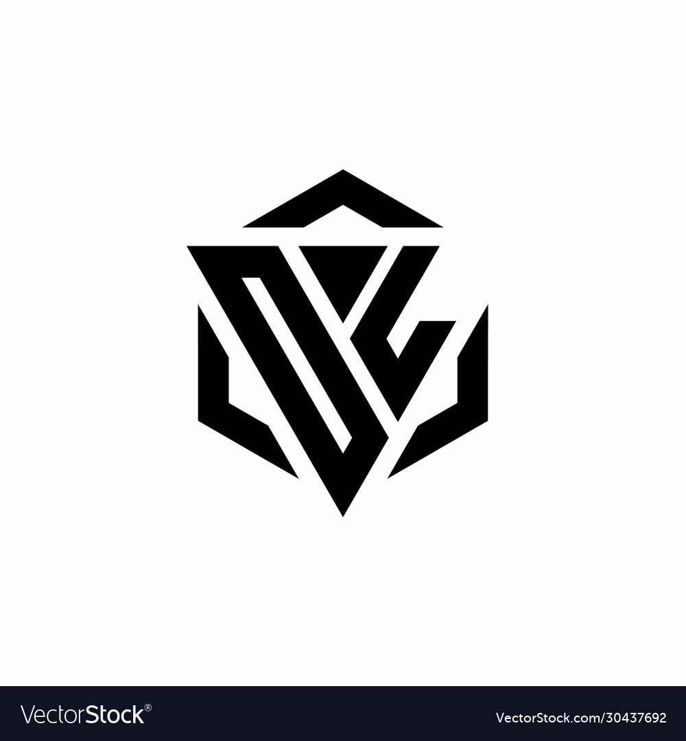 Ol logo monogram with triangle and hexagon modern Vector Image