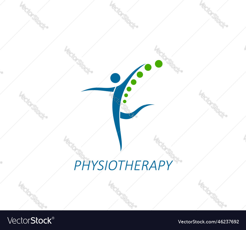 Physiotherapy spine pain medical therapy icon Vector Image