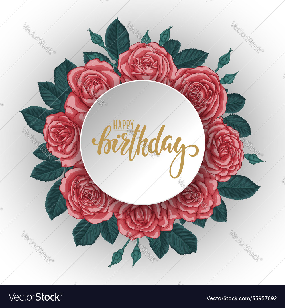 Red roses and leaves floral arrangement paper Vector Image