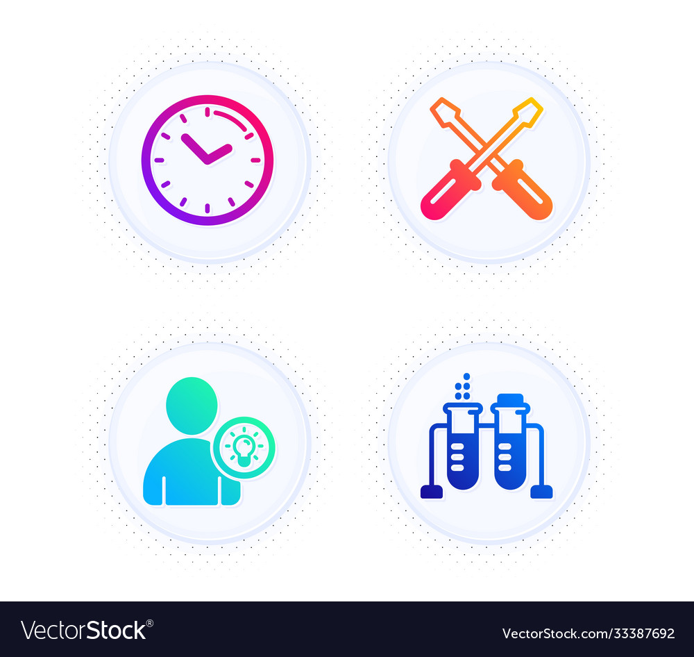 Screwdriverl user idea and time icons set