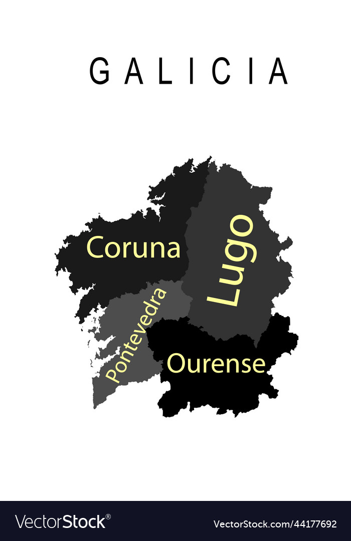 Spain province galicia map silhouette