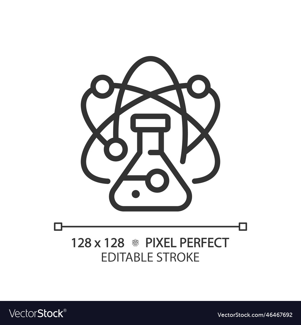 Stem in science pixel perfect linear icon Vector Image Stem in science pixel perfect linear icon