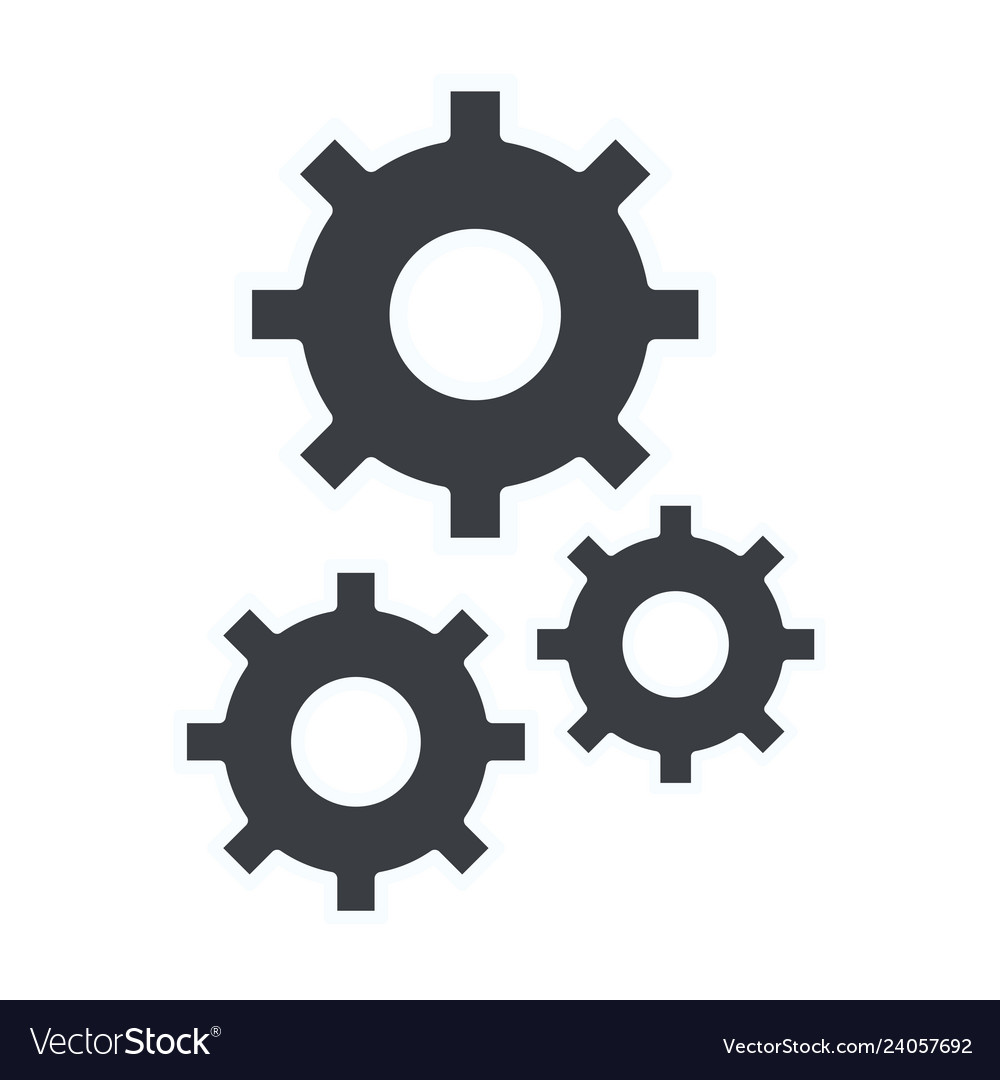 Technology gears support cartoon Royalty Free Vector Image