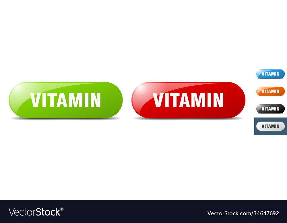 Vitamin button key sign push set