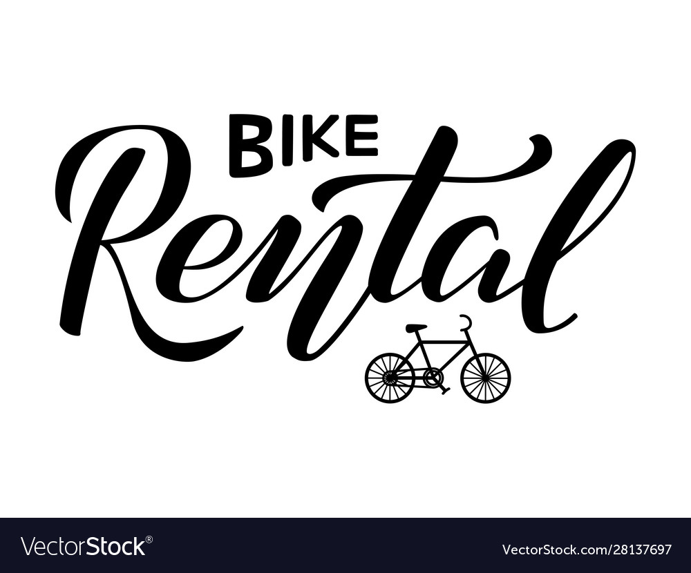 Bike Rental Lettering Royalty Free Vector Image