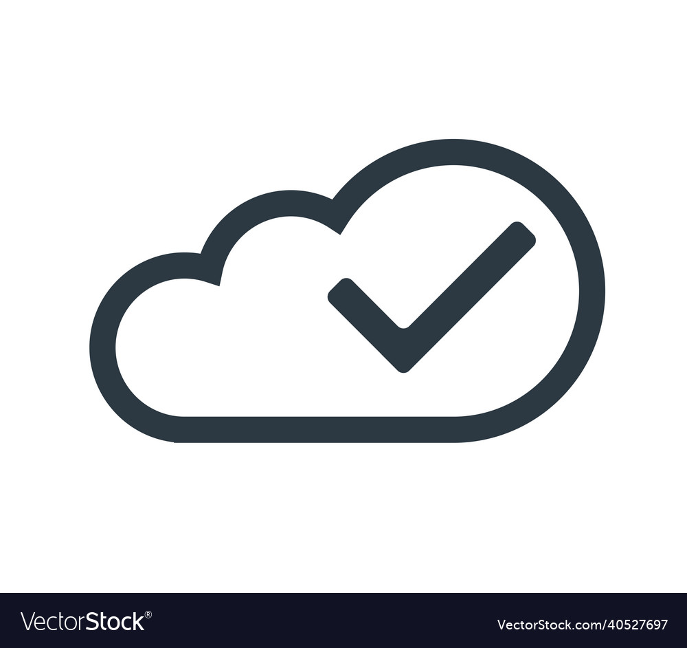 Cloud computing concept with check mark vector image Cloud computing concept with check mark