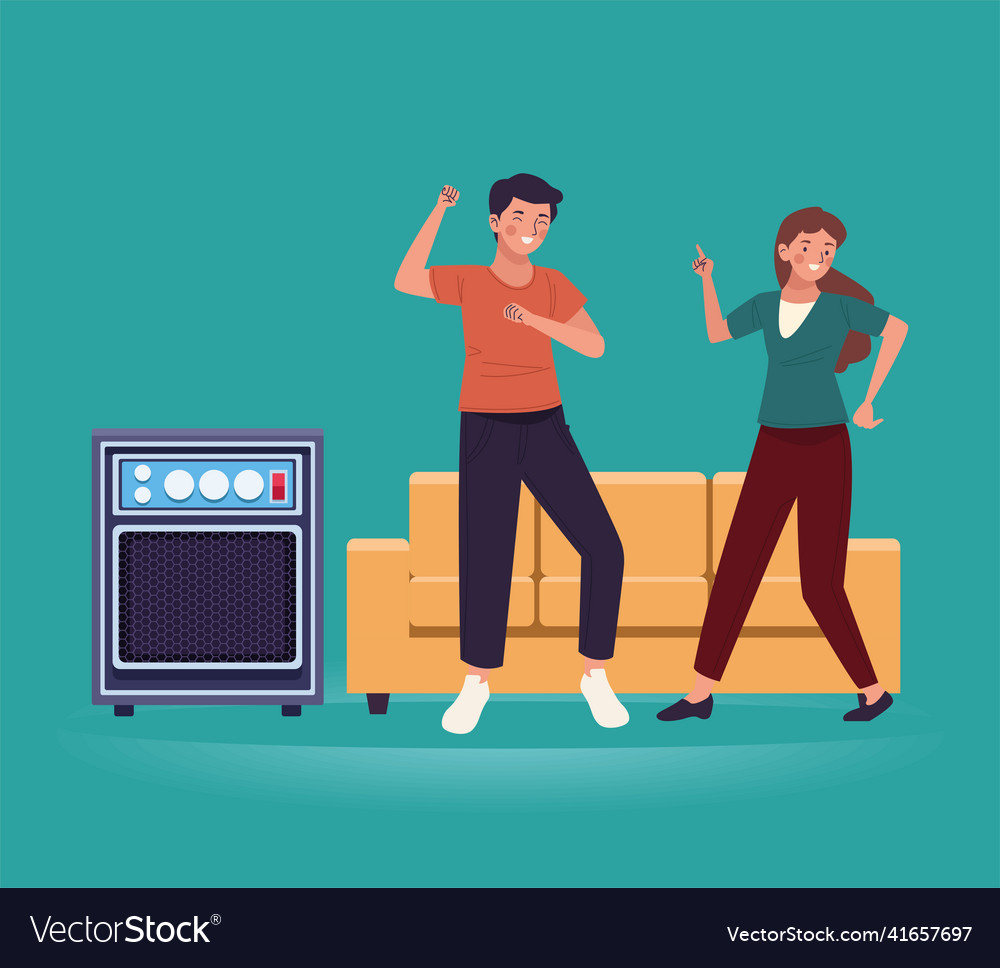 Couple dancing in livingroom