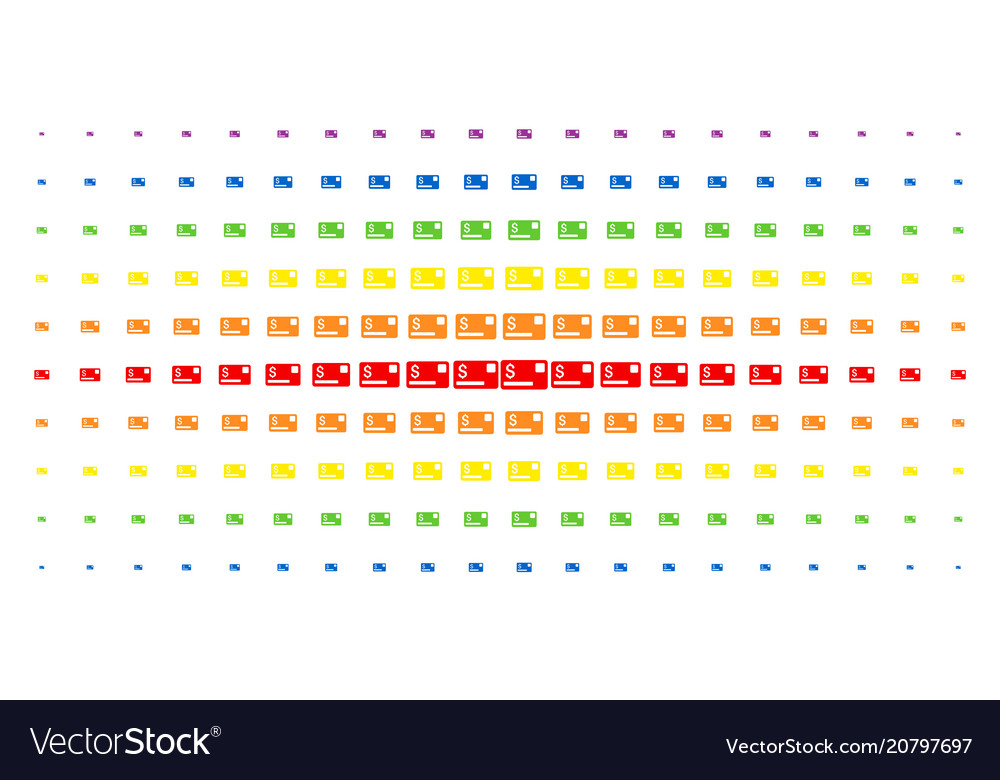 Credit card spectral halftone array vector image Credit card spectral halftone array
