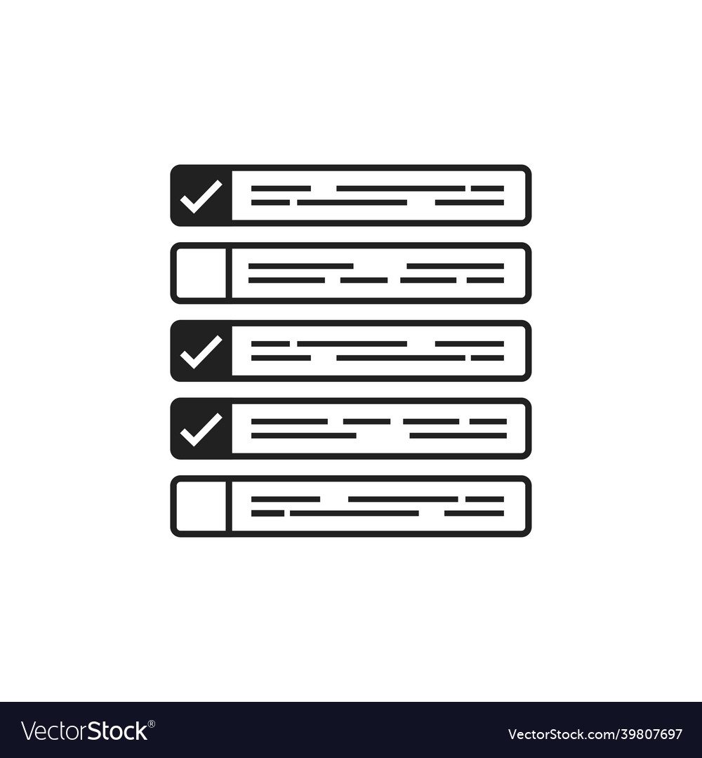 Cross and check mark list black in flat