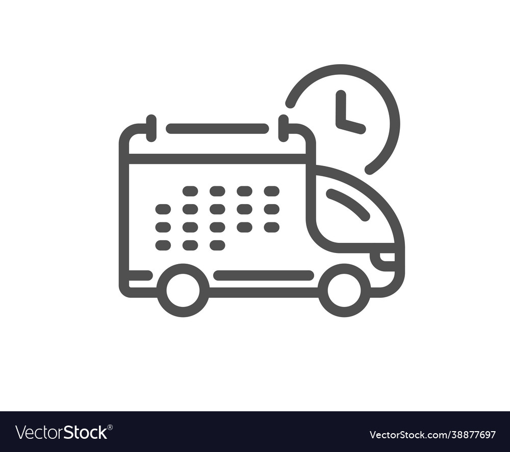 Delivery schedule line icon logistics calendar Vector Image