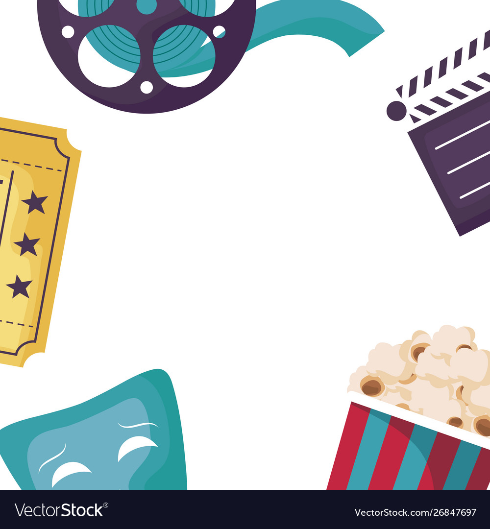 Frame cinema objects isolated icon