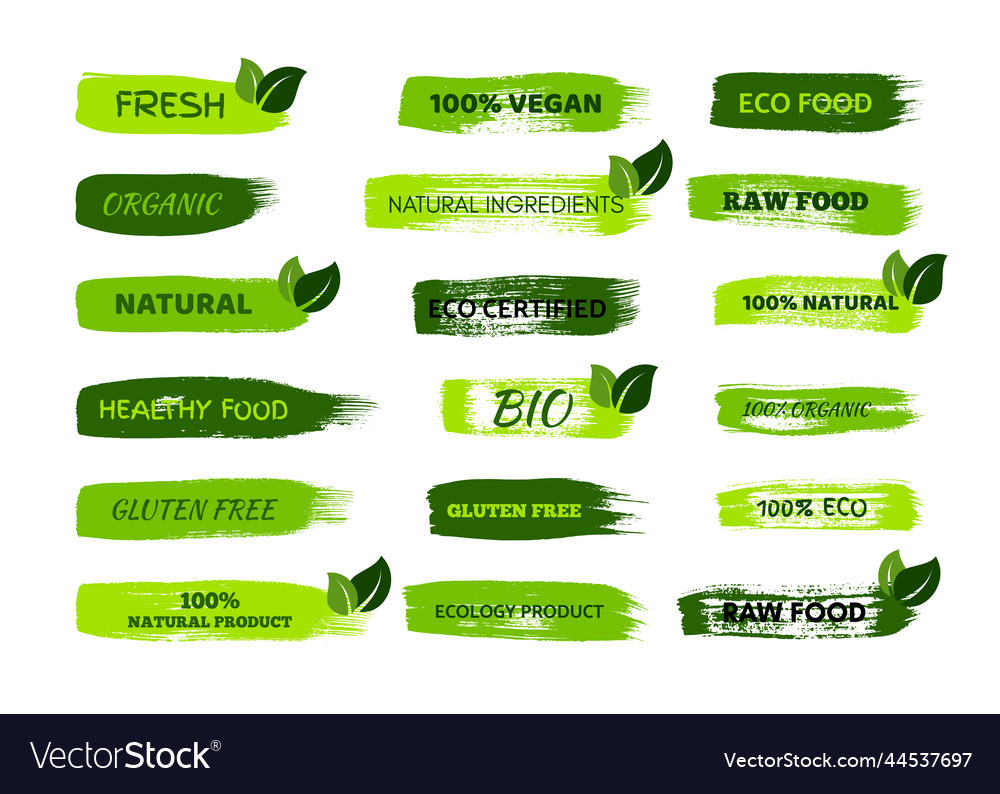 Green natural bio labels