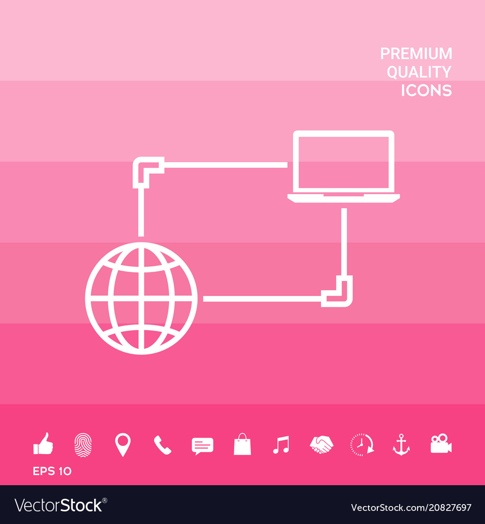 Internet connection data exchange transfer vector image Internet connection data exchange transfer