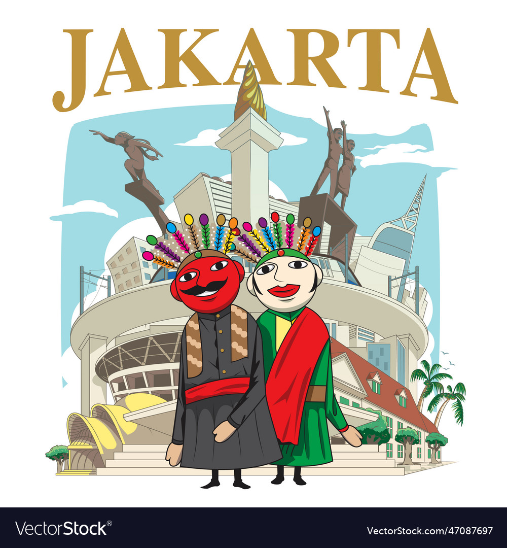 Jakarta city Royalty Free Vector Image - VectorStock