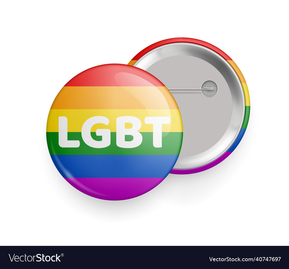 Lgbt pride symbol glossy 3d badge in rainbow