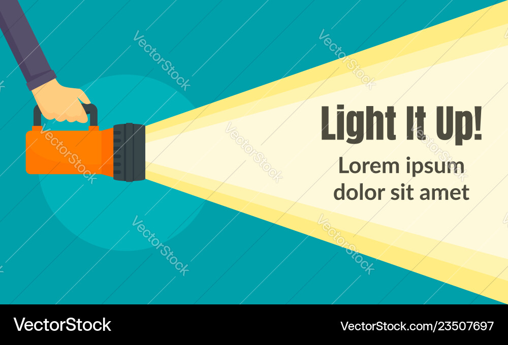 Light It Up Concept Banner Flat Style Royalty Free Vector