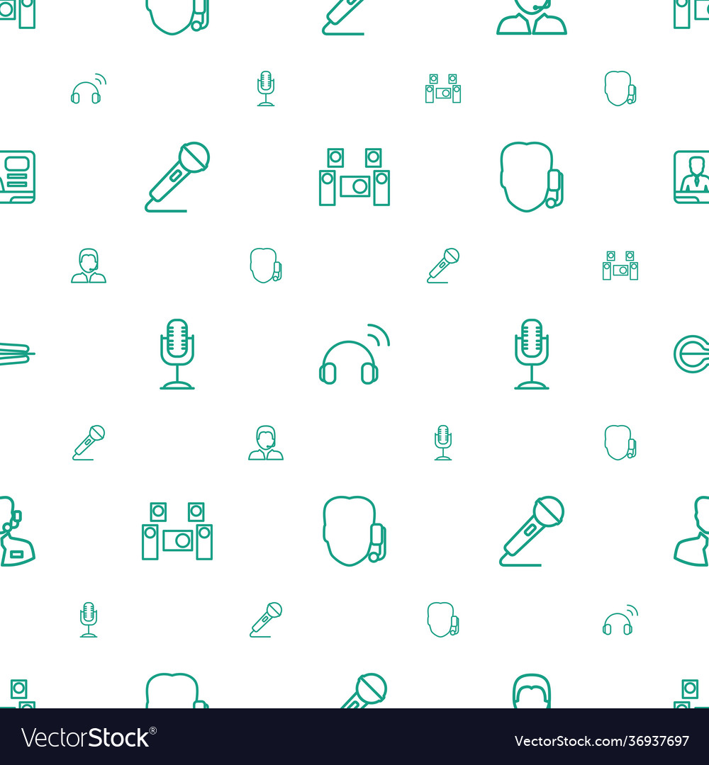 Microphone icons pattern seamless white background