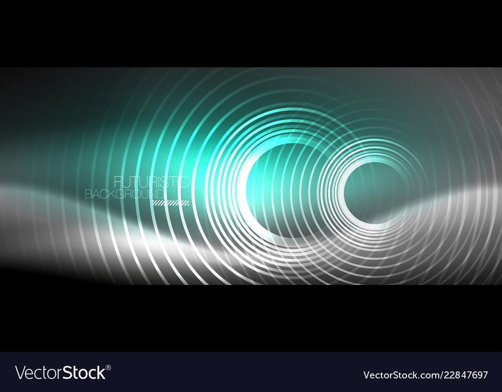 Neon circles abstract background shiny lines Vector Image Neon circles abstract background shiny lines