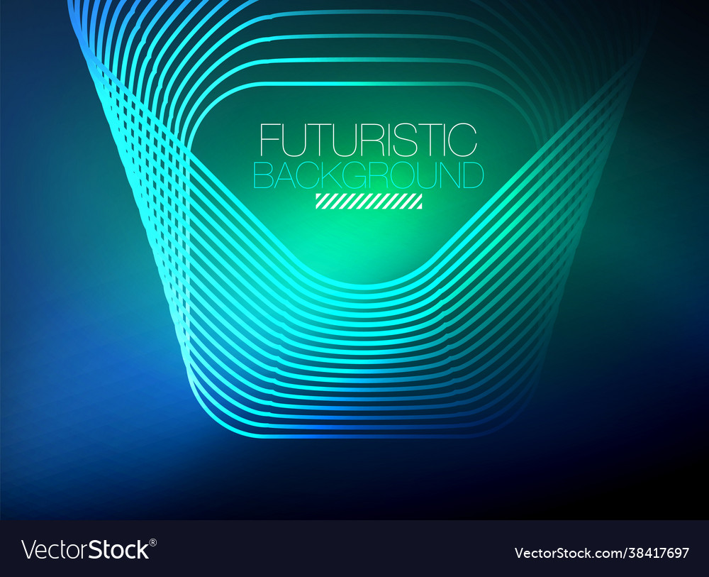 Neon color square shape lines abstract background Vector Image Neon color square shape lines abstract background